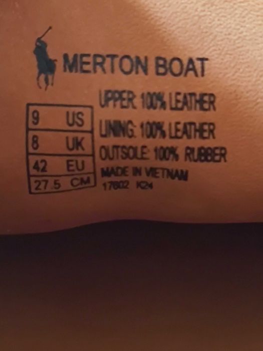 Мужские мокасины, топсайдеры из нубука Polo Ralph Lauren (42р,27см.)