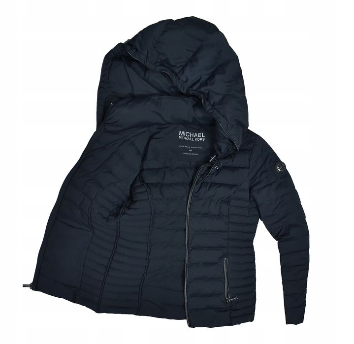 Michael Kors Granatowa Pikowana Ocieplana Puchem Kurtka Damska Xs