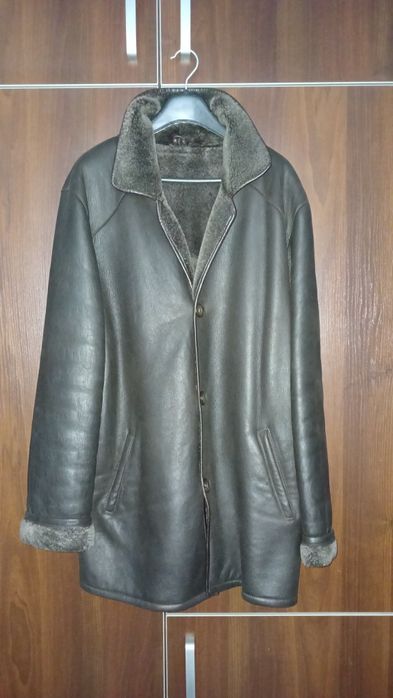 Натуральна чоловіча дублянка Valder 52 розмір, зимова, шкіра, хутро