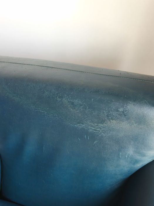 Sofas Pele azul (3) (com defeitos)