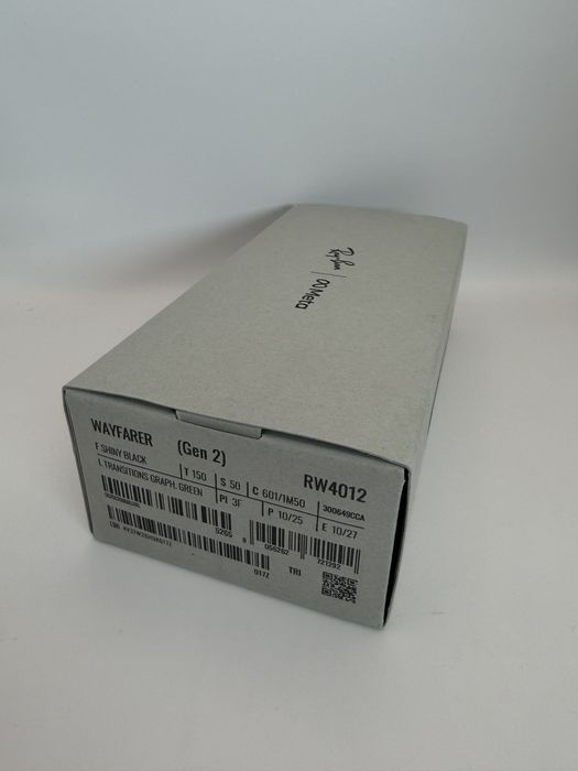 Смарт окуляри Wayfarer Shiny Black Transitions Graphite Green RW4012 GEN2 S50 M розмір. Фотохромні Нові.