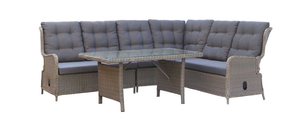 Narożnik Ogrodowy Technorattan/Imitacja Wikliny Zestaw Premium 6-osób