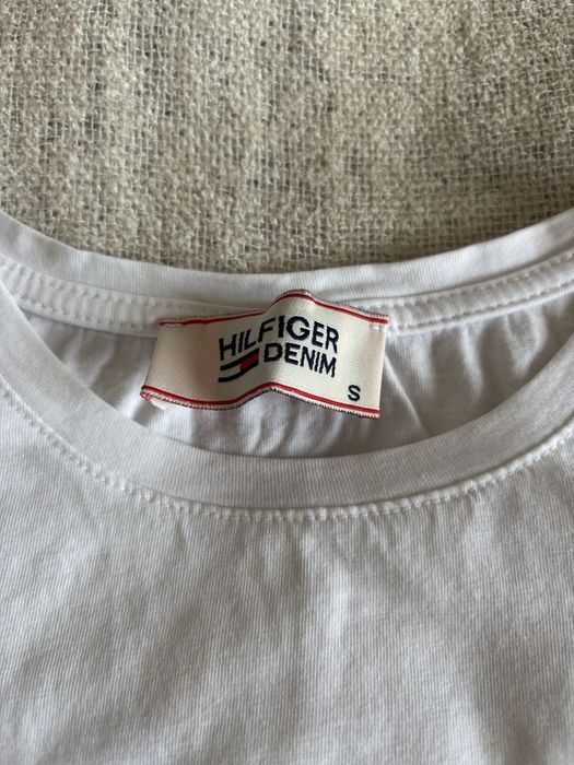 Biala bawelniana koszulka tommy w bardzo dovrym