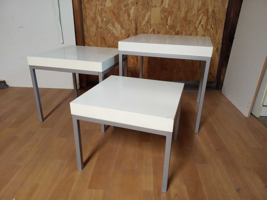 3 stoliki Klubbo Ikea kawowe podręczne