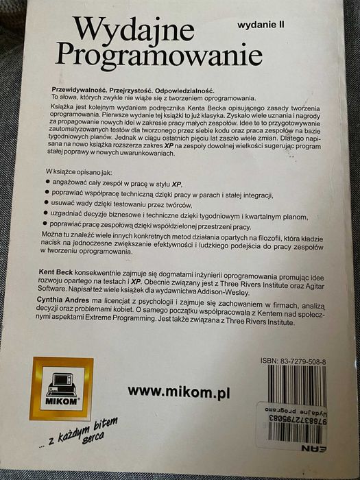Wydajne programowanie. Extreme programming Kent Back