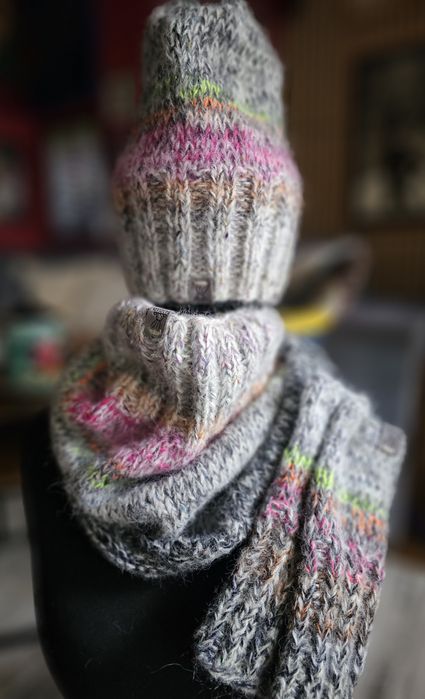 Czapka komin rękawiczki handmade