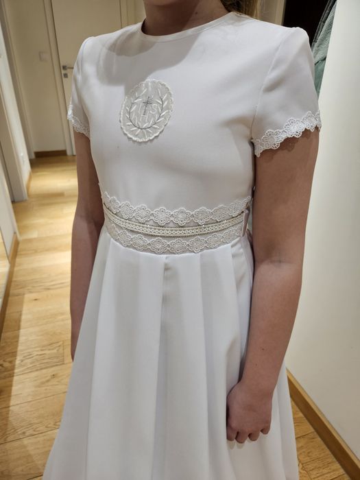 Sukienka komunijna bolerko buty torebka 140 - 145cm