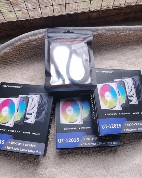 вентиляторы для ПК TEUCER черные + кабель-сплиттер TEUCER