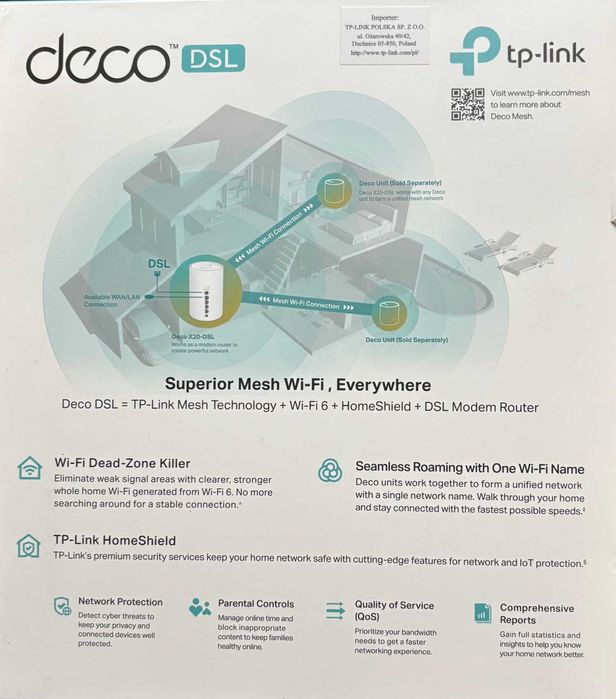 modem/router DECO X20-DSL AX1800 DSL WIFI6 2,4/5 Ghz MESH TP-LINK