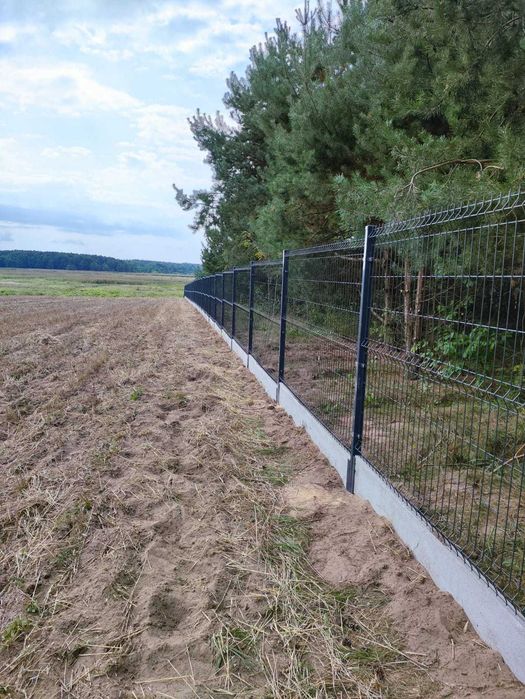 Promocja Ogrodzenie panelowe 153 cm fi 4 panel 3d + podmurówka 25 cm