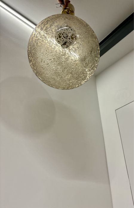 Złota Lampa wisząca Kula Doria Leuchten Mid Century Modern lata 1970te