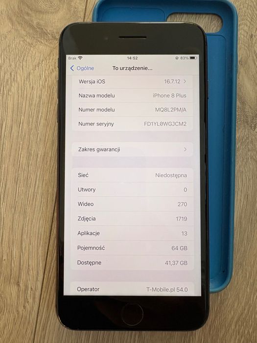 Iphone 8 plus 64GB czarny stan bardzo dobry