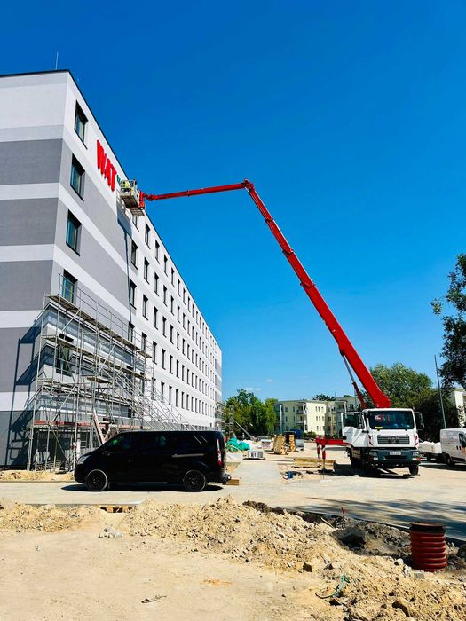 Podnośnik koszowy, zwyżka, wysięgnik od 18 do 53m, wynajem 24h