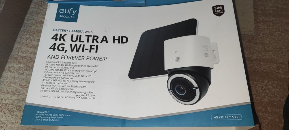 Камера eufy 4g lte cam s330 4k ultra hd ,wifi