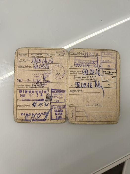 Dowod rejestracyjny Syrena Kolekcjonerski