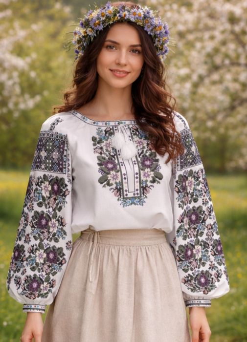 Жіноча вишиванка"Борщівська квітуча"