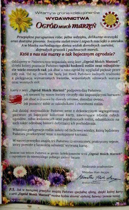 Ogród moich marzeń, dwa segregatory.