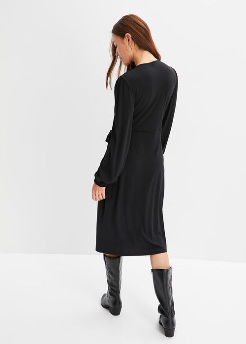 B.P.C sukienka czarna kopertowa midi ^36/38