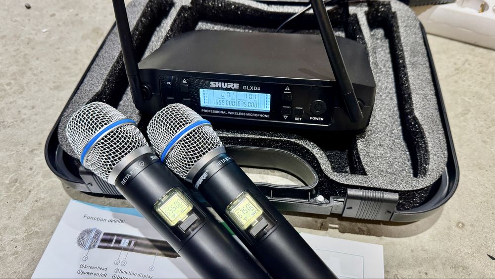 Радіосистема Shure GLXD Beta87 з 2 ручними мікрофонами, радіомікрофон