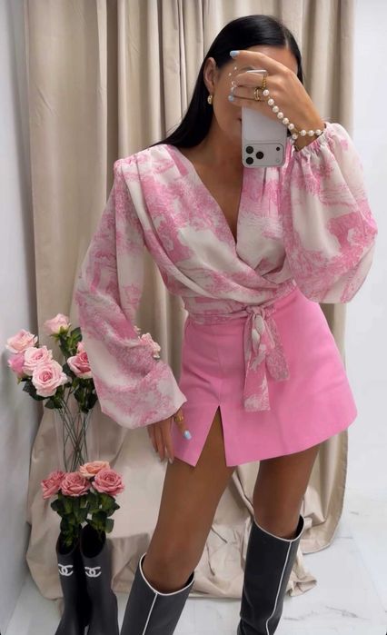 La milla koszula wiązana różowa lamilla