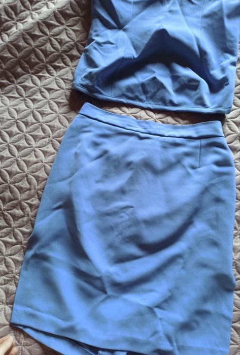 Vintage komplet zestaw top i spódnica mini viral denim Basic komplet c