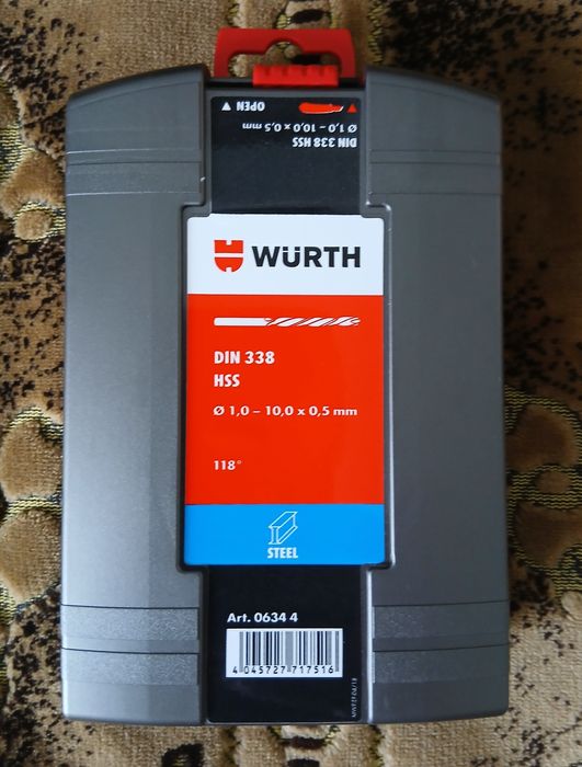 Набір свердл HSS DIN 338 тип RN Ø1-10 мм х 0,5 19 шт.