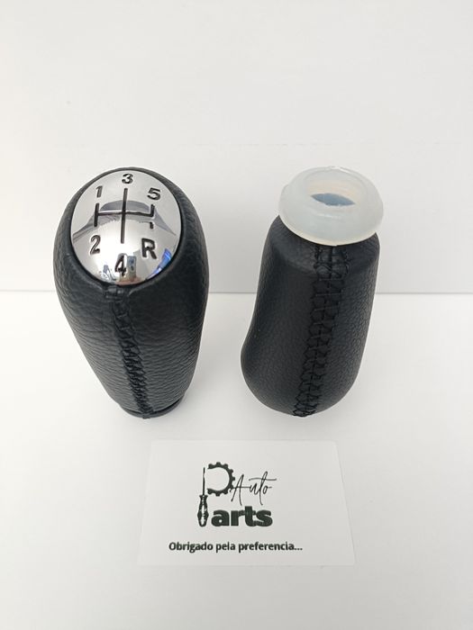 Manete Moca de velocidades em pele 5V Tampa Cromada