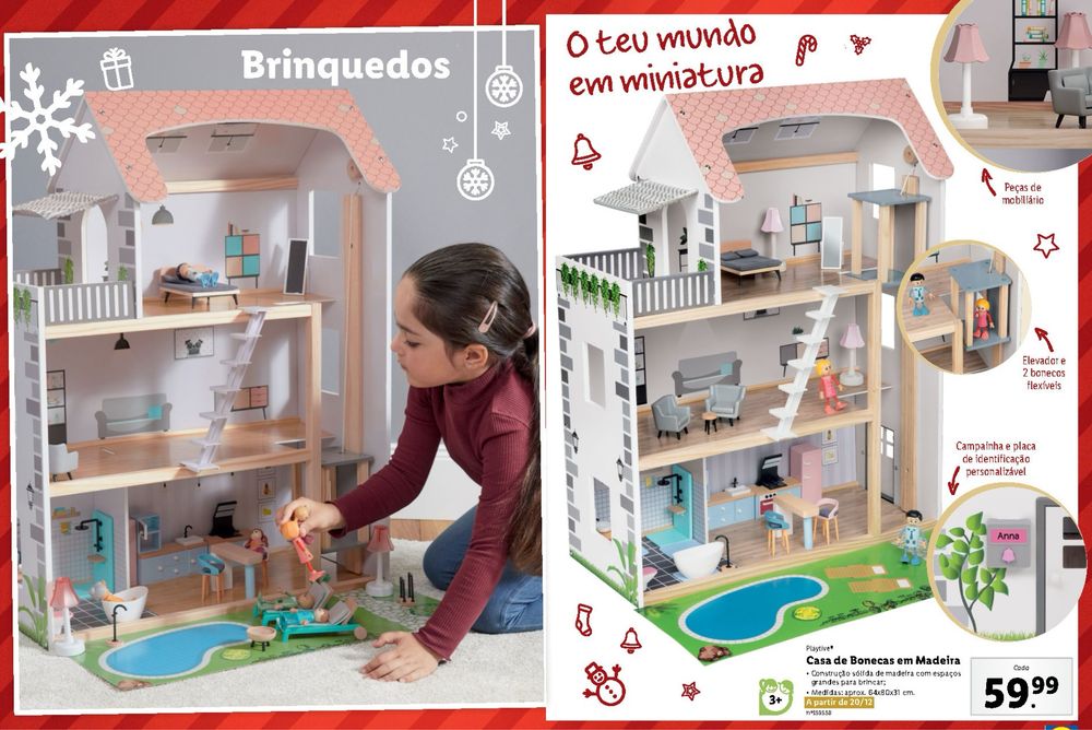 Casa bonecas de madeira (lidl)