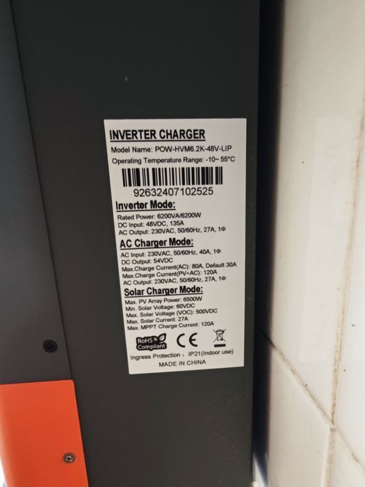 Sistema Solar Completo 18.6kW | 3x POWMR HVM 6.2kW com WiFi + Bateria LiFePO4 9.6kWh | Monofásico / Trifásico