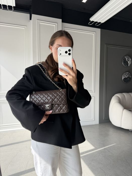 Сумка Chanel Classic 25 Chocolate шоколадна