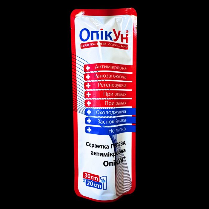 Протиопікові серветки Опікун | Серветка для опіків з гелем