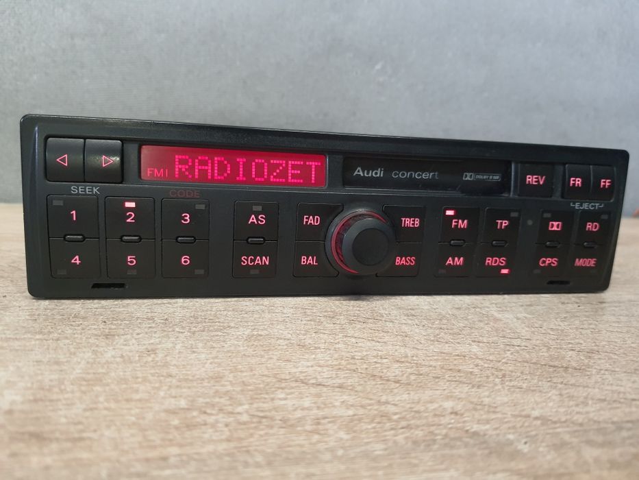 Radio samochodowe Fabryczne Audi Concert dla A3 8L, A4 B5, A6 C5, TT, A2 + Kod Zadbane Kaseta 22cm Japan Panasonic