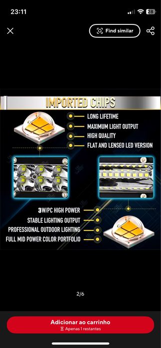 Barra Led Auto 20 Inch 52 cm 180w