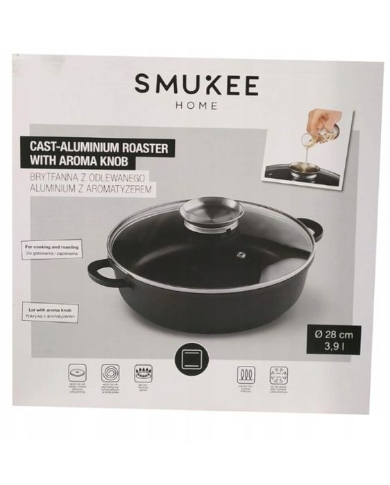 Brytfanna z pokrywą 28CM z aromatyzerem" SMUKEE" 4L