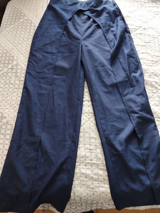 Spodnie damskie m/l granatowe eleganckie