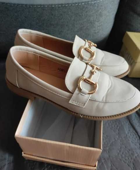 Damskie buty eleganckie 37 beżowe