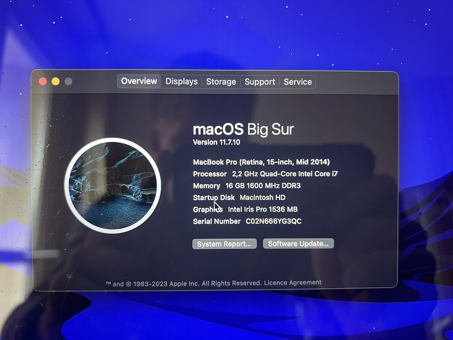 Macbook Pro 2015 15cali