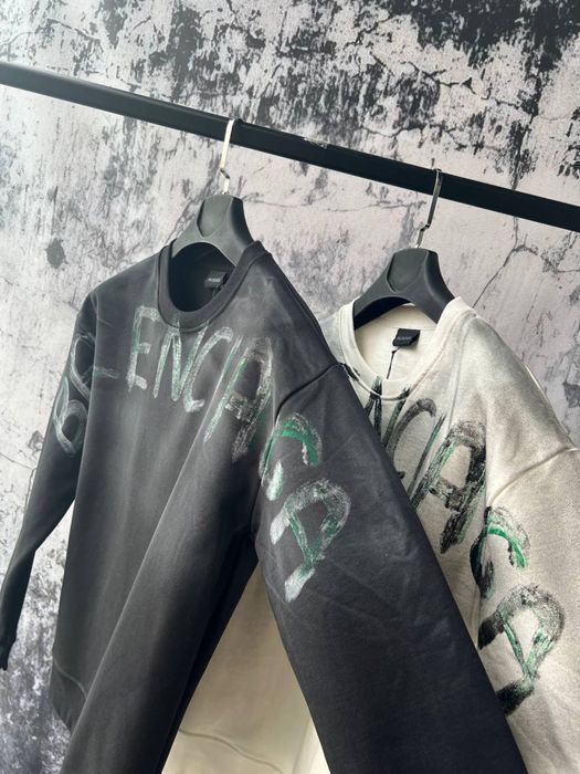 Свитшот HERMEC мужской брендовый черный реглан кофта louis vuitton