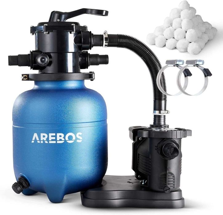 Arebos filtr piaskowy z pompą ,600 g kulek filtracyjnych ,350 W, 9500 L/h