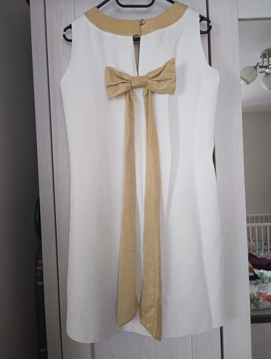 Sukienka ze złota kokarda święta S/M święta sylwester