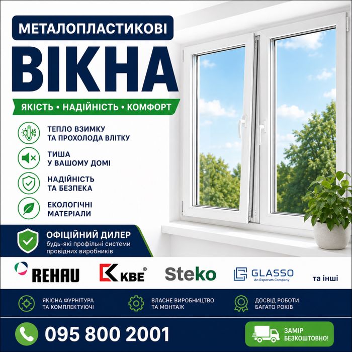 Металопластикові вікна, двері та рами. 20 років на ринку.