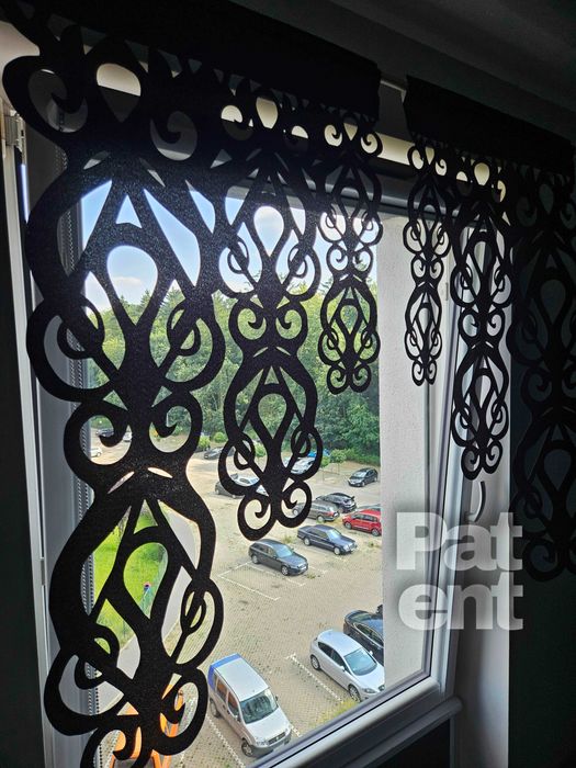 Firana panele ekranowe 60x100 cm żakardowe 2 sztuki na okno czarne