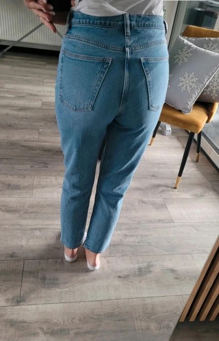 Spodnie jeansy boyfriend mom fit S/M
