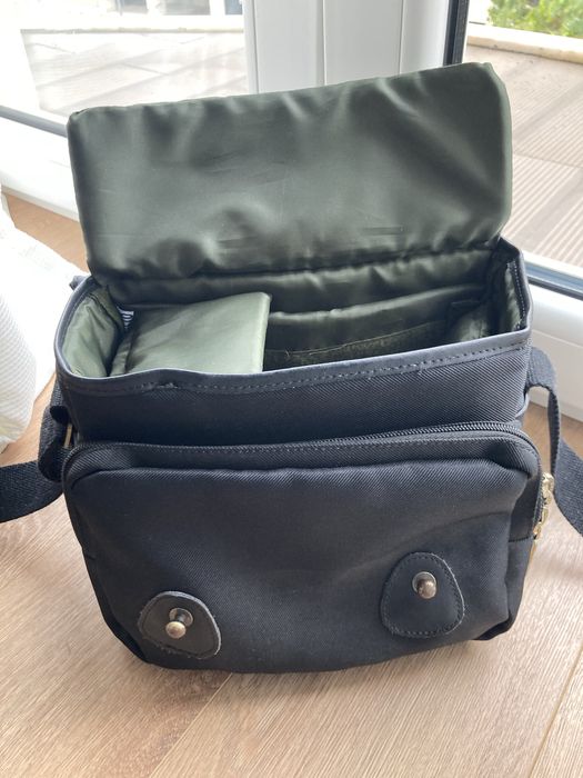Bolsa estilo Billingham preta para máquina fotográfica