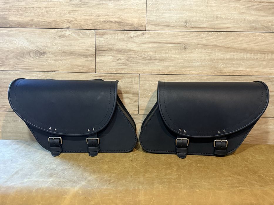 sakwy skórzane motocyklowe czarny mat