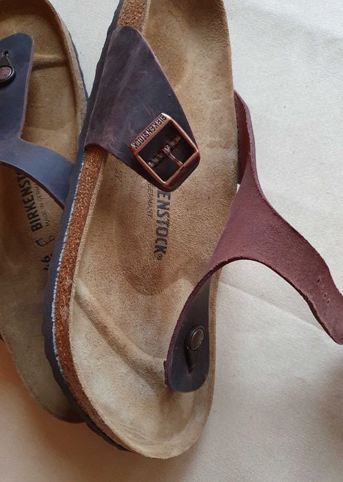 Вьетнамки, шлепанцы мужские BIRKENSTOCK р.46 Кожа-Нубук