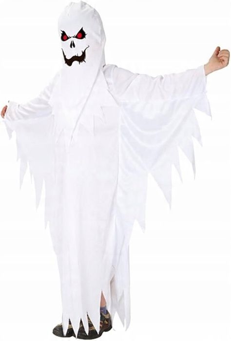 Strój Straszydło Duch Duszek na Halloween dla Chłopców roz M 110-120cm