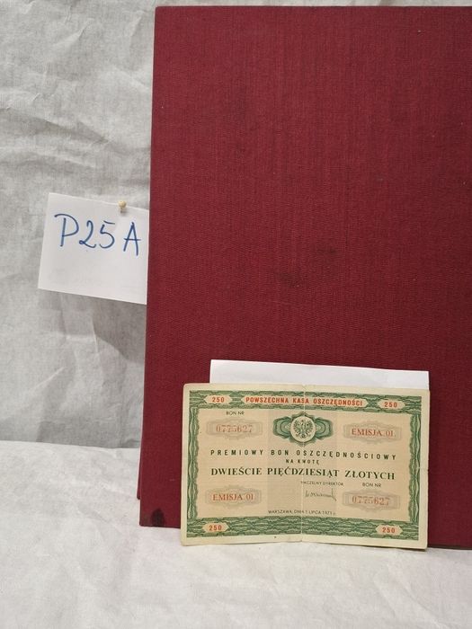 Premiowy Bon Oszczędnościowy 250zł z 1971r