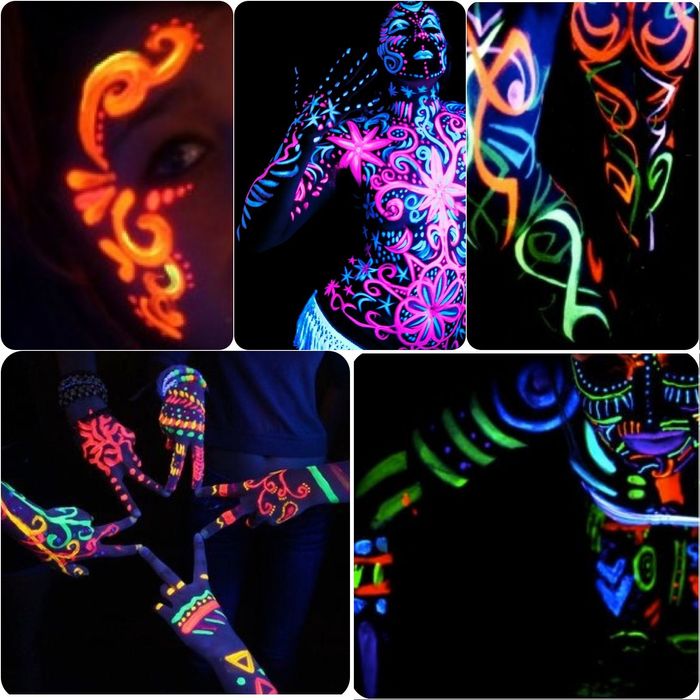Kredki do twarzy ciała NEON UV buzi szminka 6szt