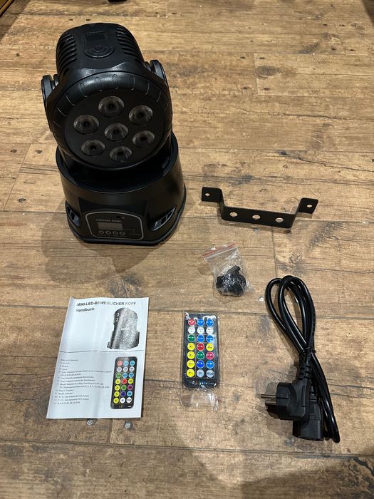 4x Robo Luzes Moving Head Wash 7 Led 105w RGBW DMX com comando novos